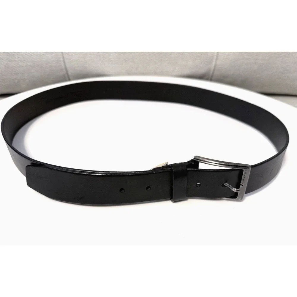 Hugo Boss Mens Leather Belt Black Size 105-40 Fits 38